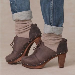 Sanita Theodora Brown Lace Up Clogs
